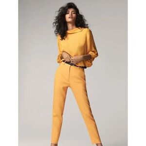 Massimo Dutti golden yellow trousers
